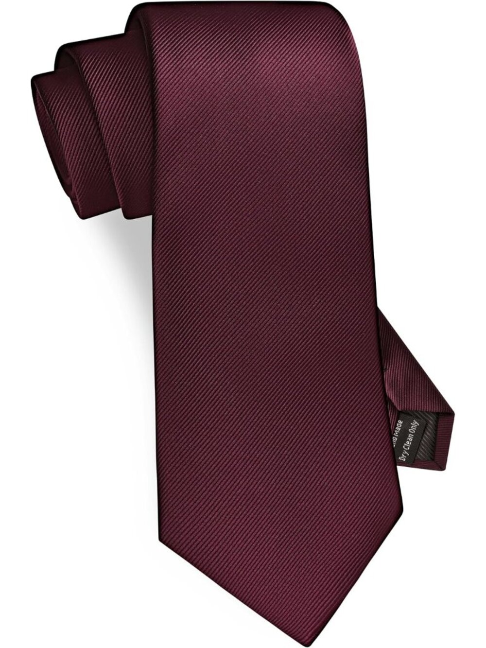 Men's Maroon Solid Twill Textured Woven Silk Formal Necktie For Wedding Dress